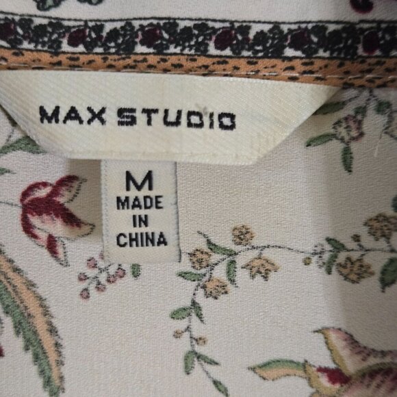 Max Studio Cream Floral Open Front Kimono Size M - Picture 6 of 8